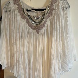 Free People breezy batwing beaded top
